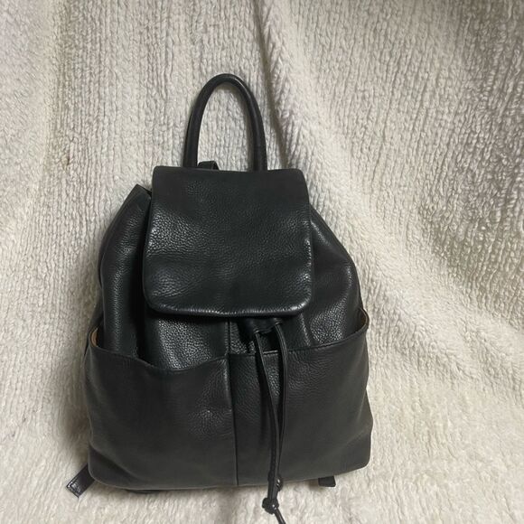 Tignanello Leather Black small Backpack string straps closure. main image 9